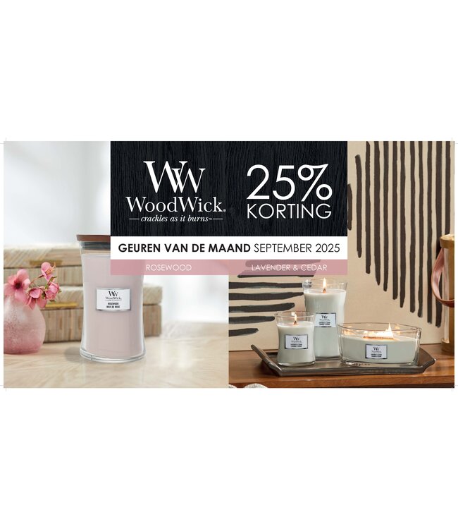 Woodwick Woodwick  - Geur van de maand -Lavender & Cedar