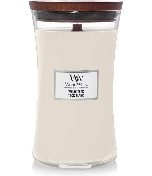 Woodwick - Geur van de maand - White Teak