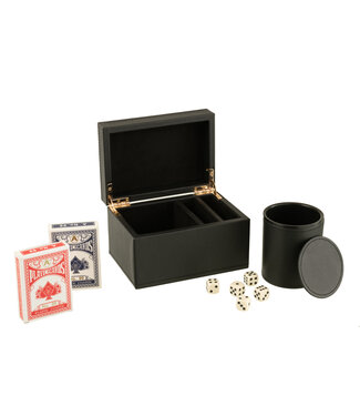 J-Line Box Card Game Fake Leather Black