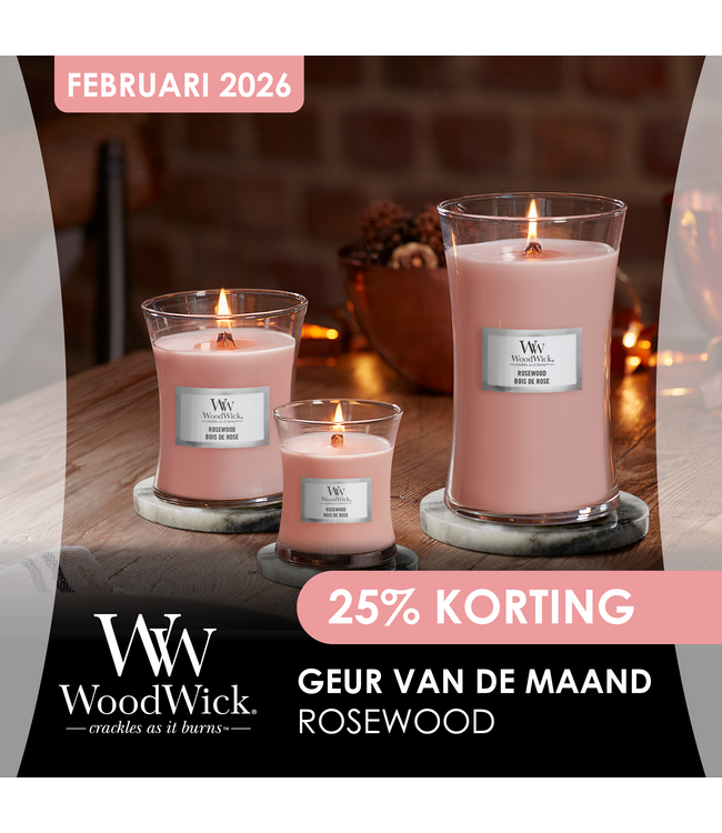 WoodWick - Geur van de maand -Rosewood