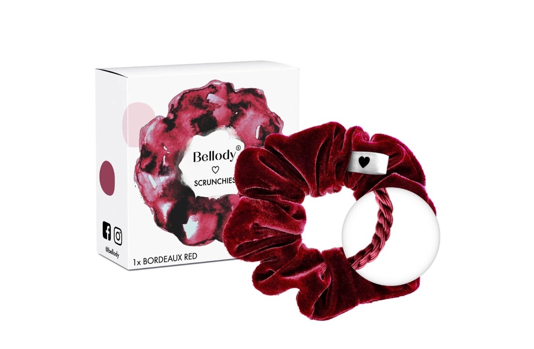 Scrunchie Haargummis - Bordeaux Rot