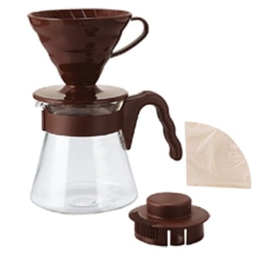 Hario Hario V60 Brown Pour Over Kit - dripper + server + filters - VCSD-02CR