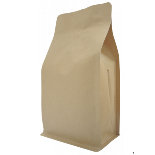 500g box bottom bags Kraft+zip- 500st