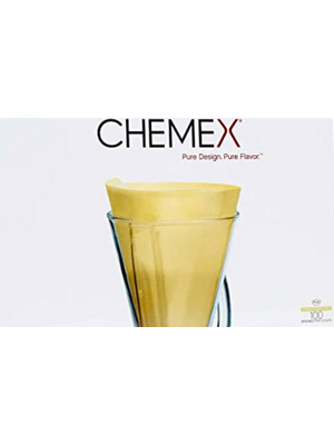 Chemex CHEMEX® BONDED FILTERS UNFOLDED HALF MOON (NATURAL) 3 cups