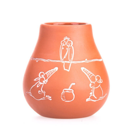 Pizca del Mundo - Matero Fortaleza - clay pot for yerba mate