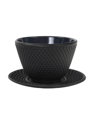Cast Iron Tea Cup with plate - 7 x 5.5. cm 120 ml