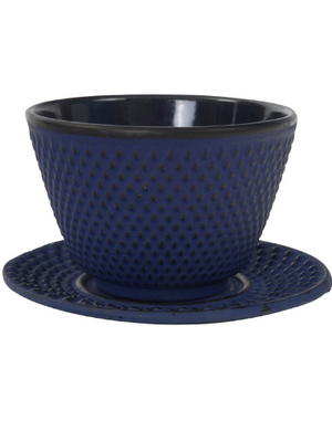 Blauwe Theekop met onderzetter – 7 x 5.5cm 120ml