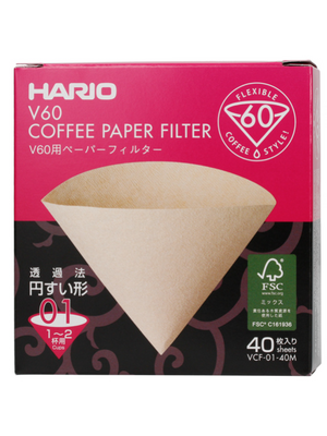 Hario V60 Filter Paper naturel 01 40 pcs box