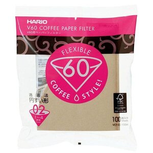 Hario Hario V60 Filterpapier naturel 02 100 stuks