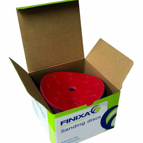 Finixa Schuurschijf rond 150mm  doos  100st rood t/m p800   Finixa Schuurschijf rond 150mm  doos  100st rood t/m p800