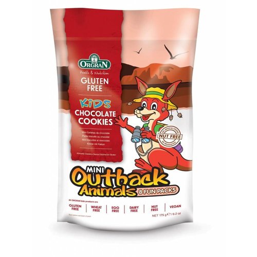  Orgran Mini Outback Animals Chocolate Cookies Multipack 