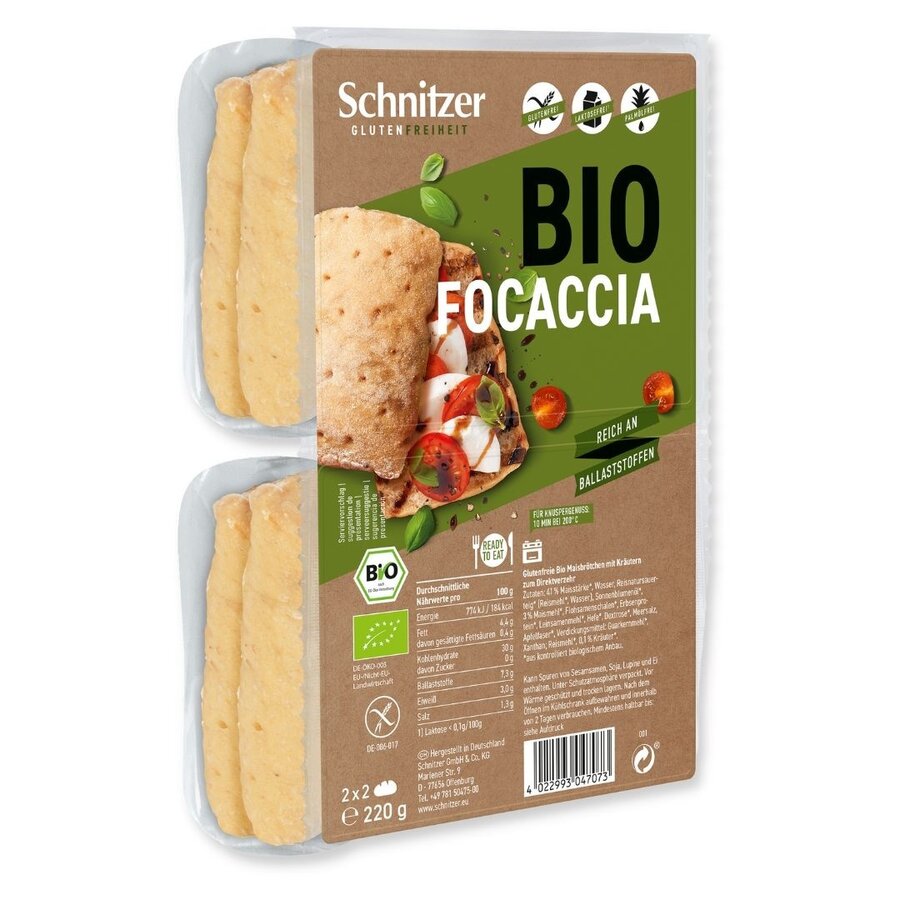 Focaccia 4 Stuks Biologisch