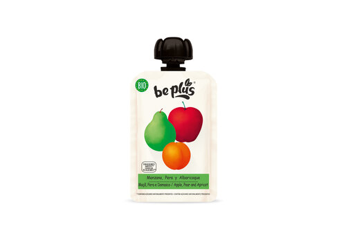  BePlus Knijpfruit Appel, Peer & Abrikoos Biologisch 