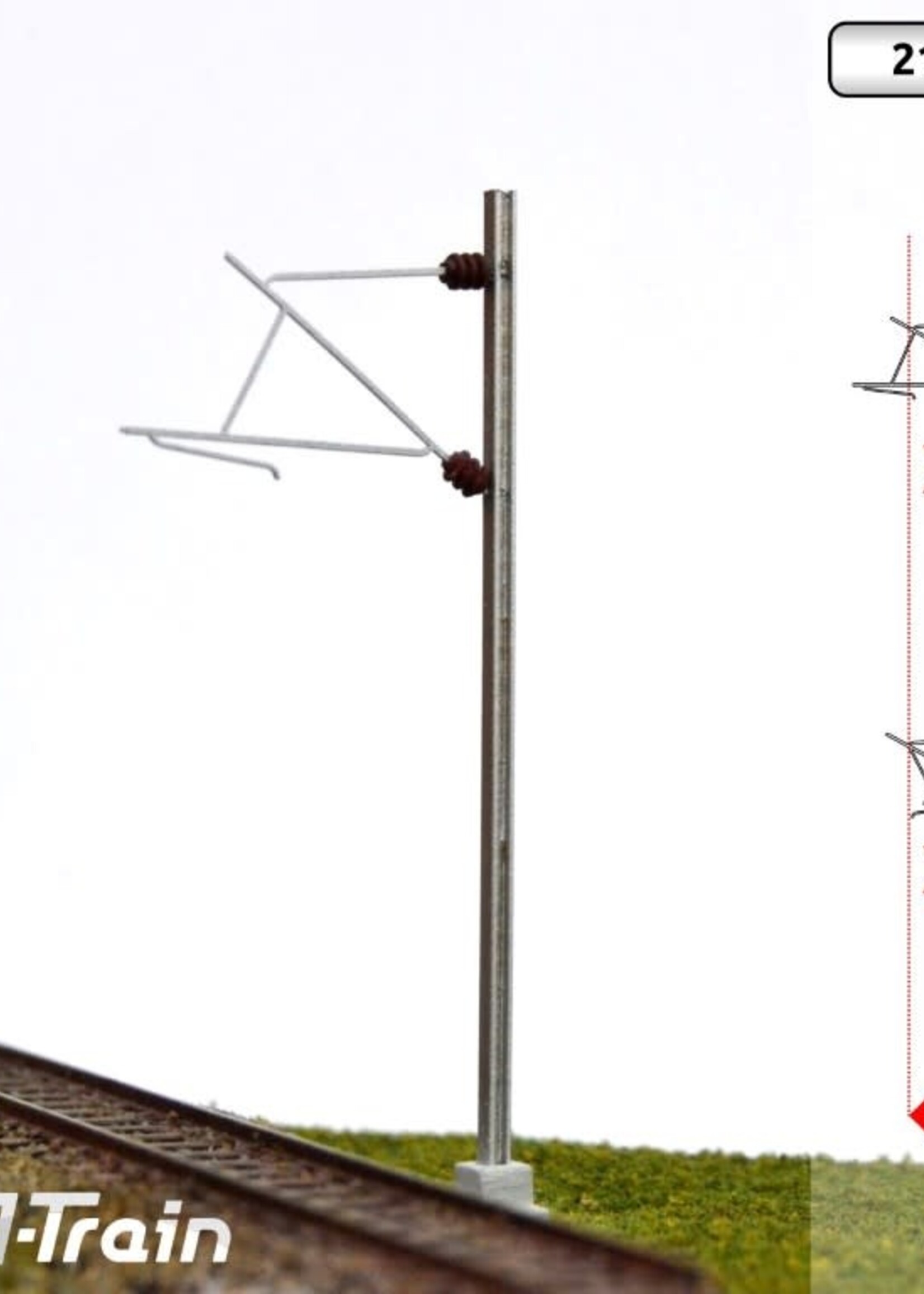 N-Train N-TRAIN 21601 N SNCF - H-profiel mast met 25kV beugel - S (2 stuks)