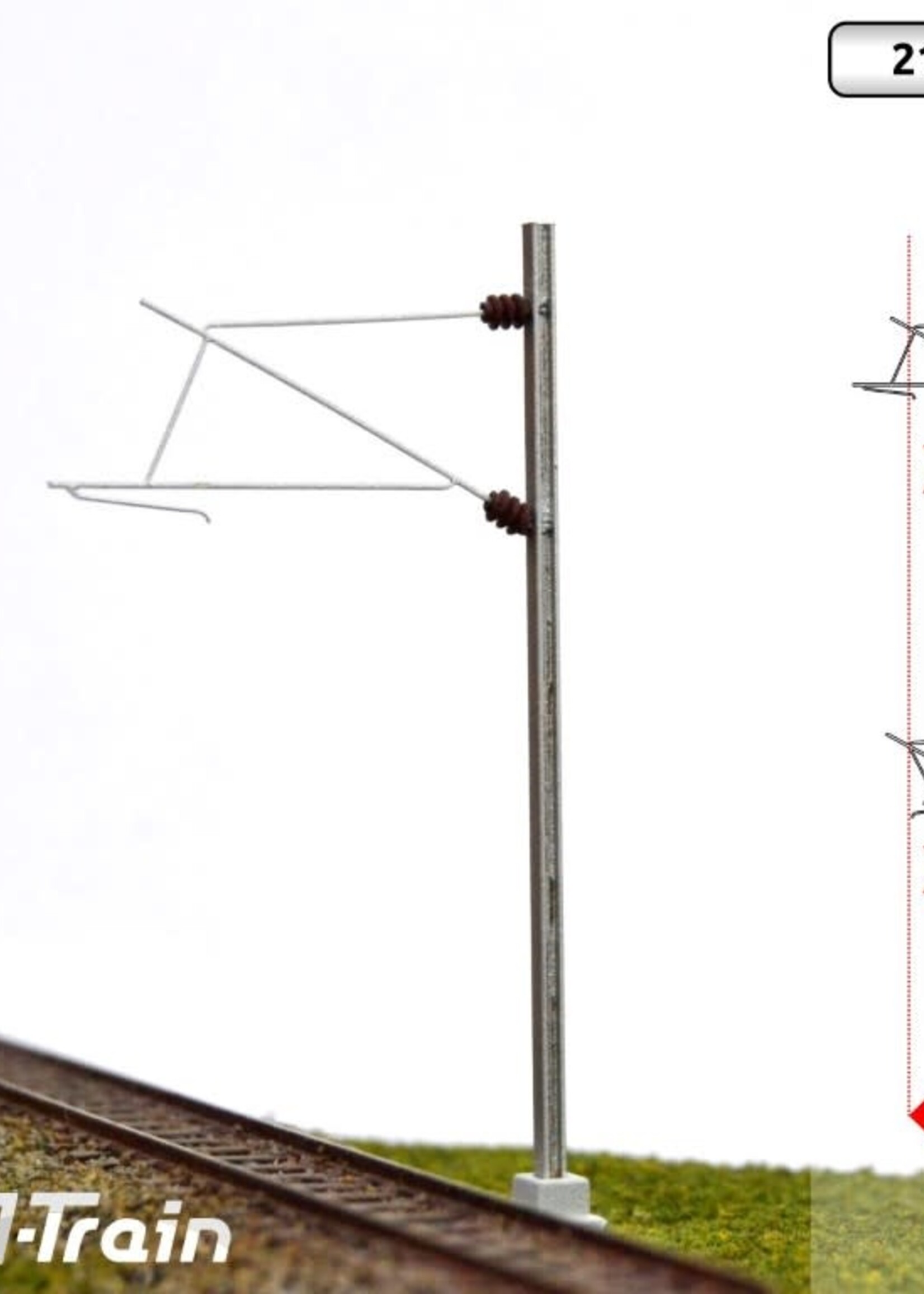 N-Train N-TRAIN 21603 N SNCF - H-profiel mast met 25kV beugel - M (2 stuks)