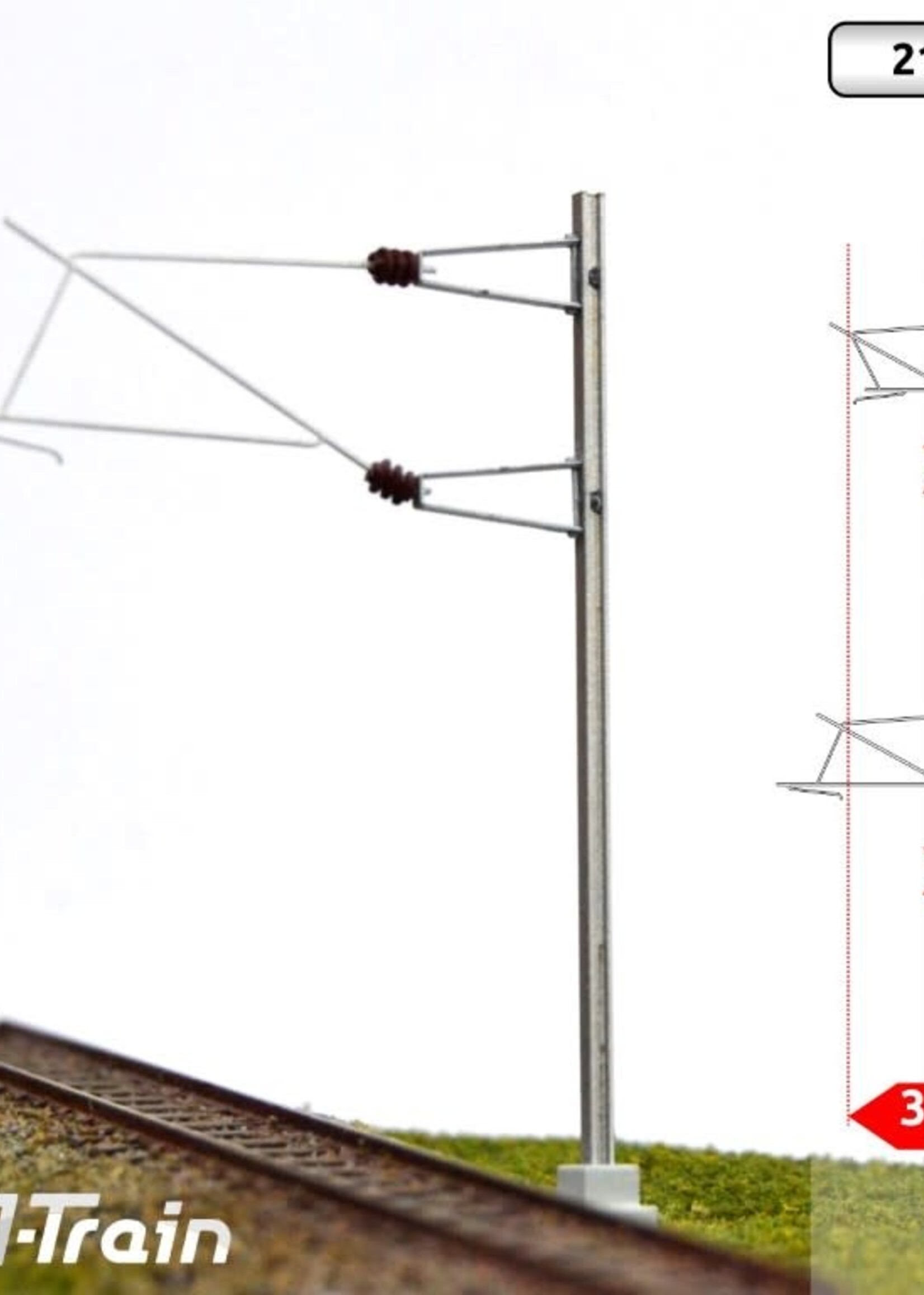 N-Train N-TRAIN 21608 N SNCF - H-profiel mast met 25kV beugel - L2 (10 stuks)