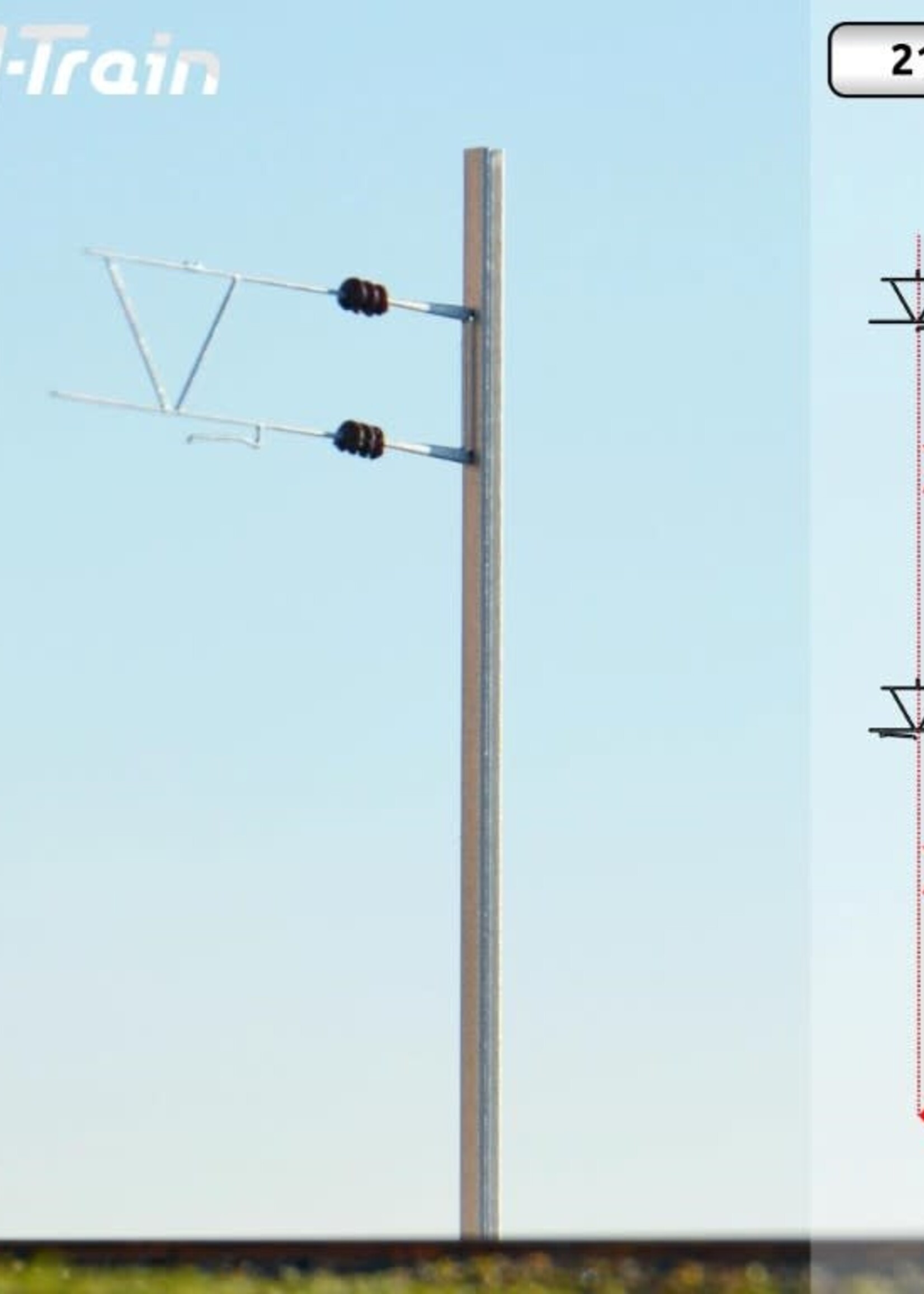 N-Train BLS - H-profile mast with old bracket (2 pieces) (217.03)