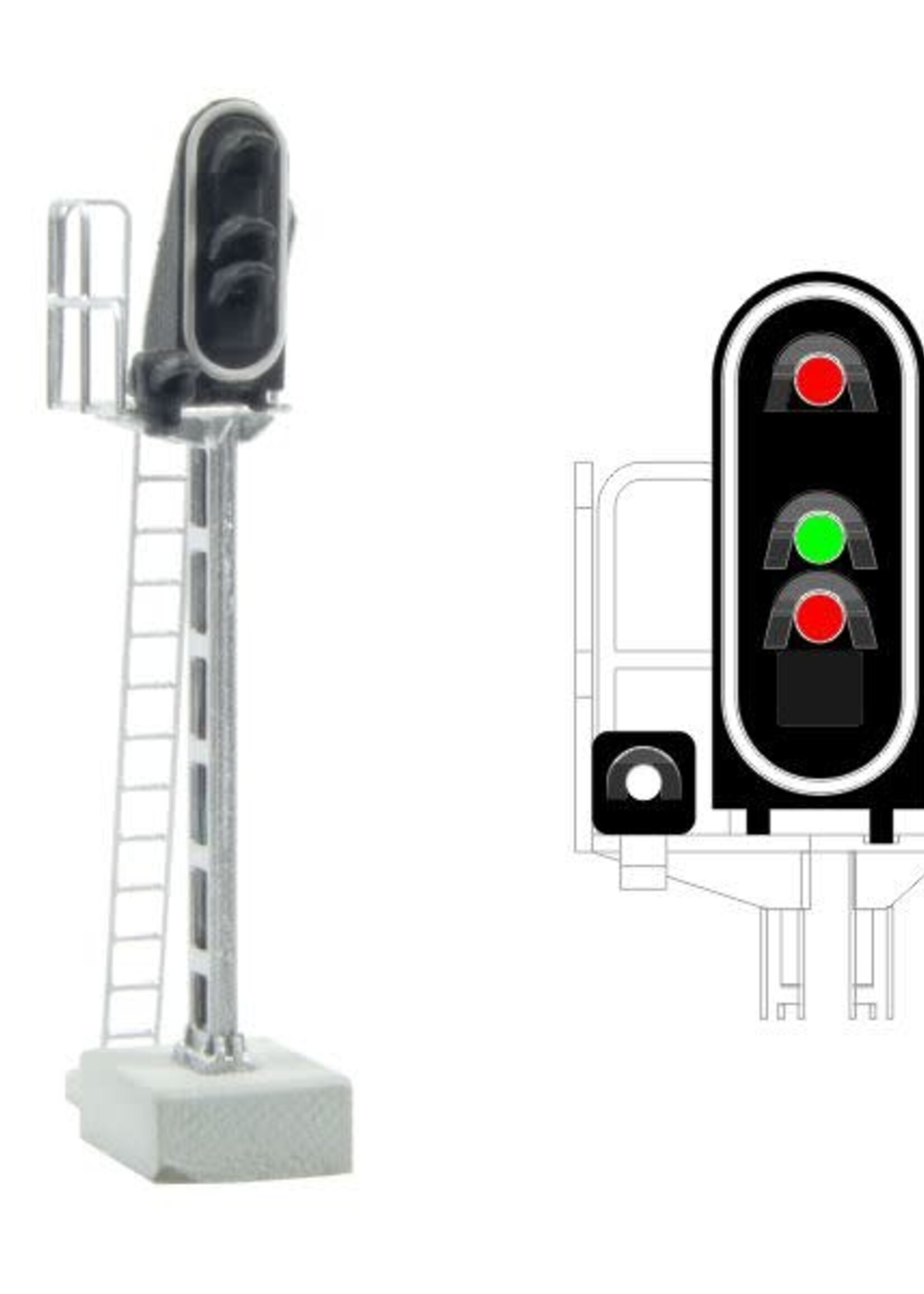 MAFEN MAFEN 413204 N SNCF - Hoofdsein met 4 LED's (Rood/Groen/Rood/Wit)