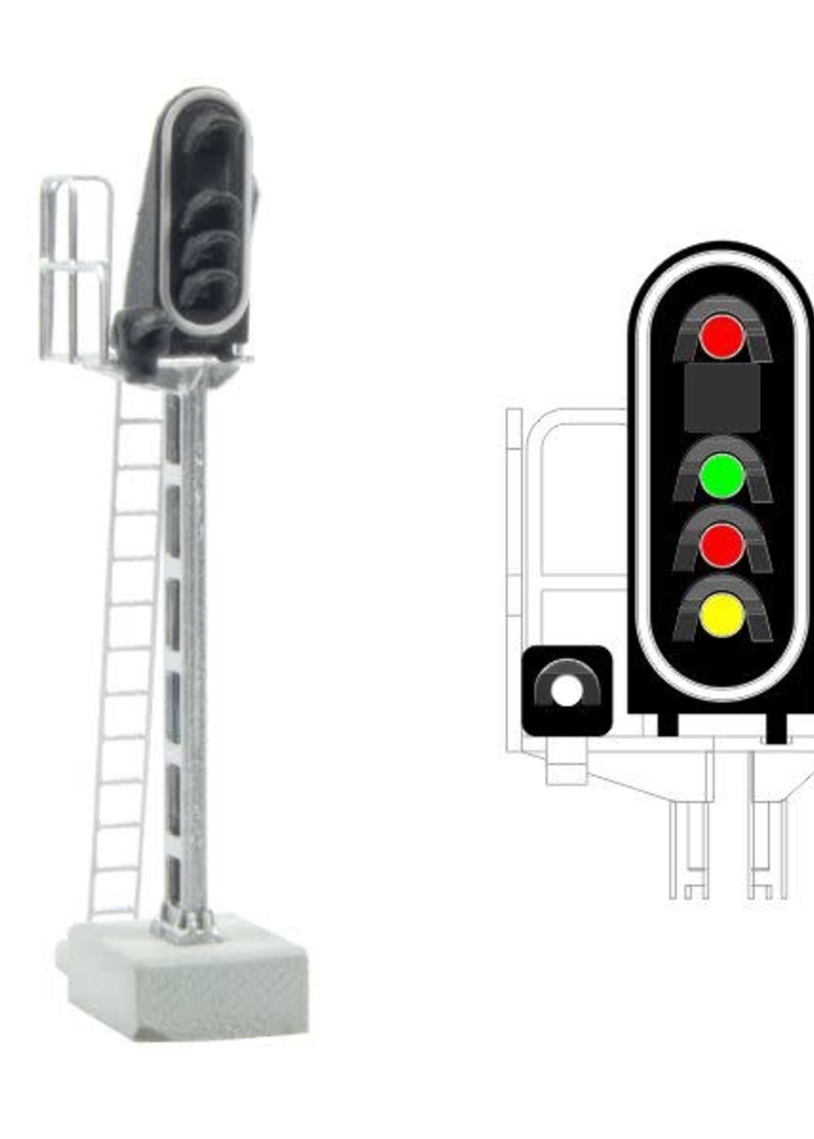 MAFEN MAFEN 413205 N SNCF - Hoofdsein met 5 LED's (Rood/Groen/Rood/Geel/Wit)