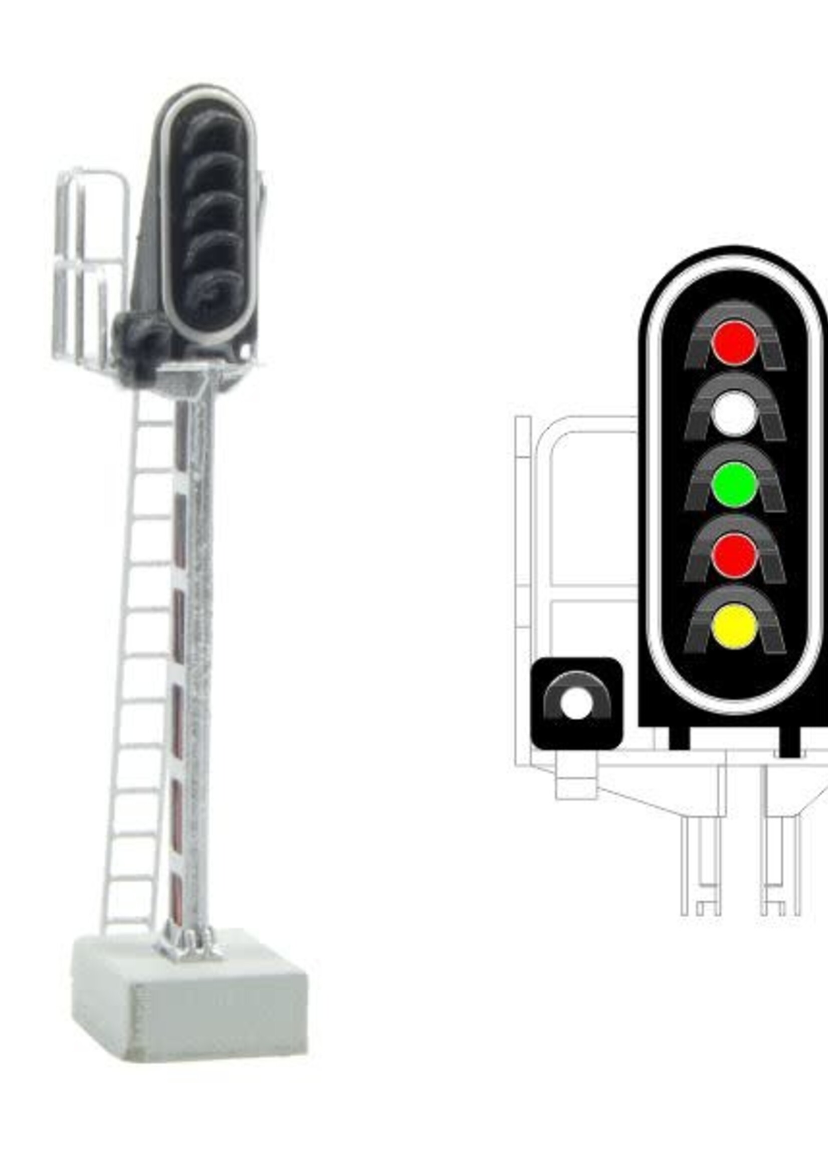 MAFEN MAFEN 413206 N SNCF - Hoofdsein met 6 LED's (Rood/Wit/Groen/Rood/Geel/Wit)