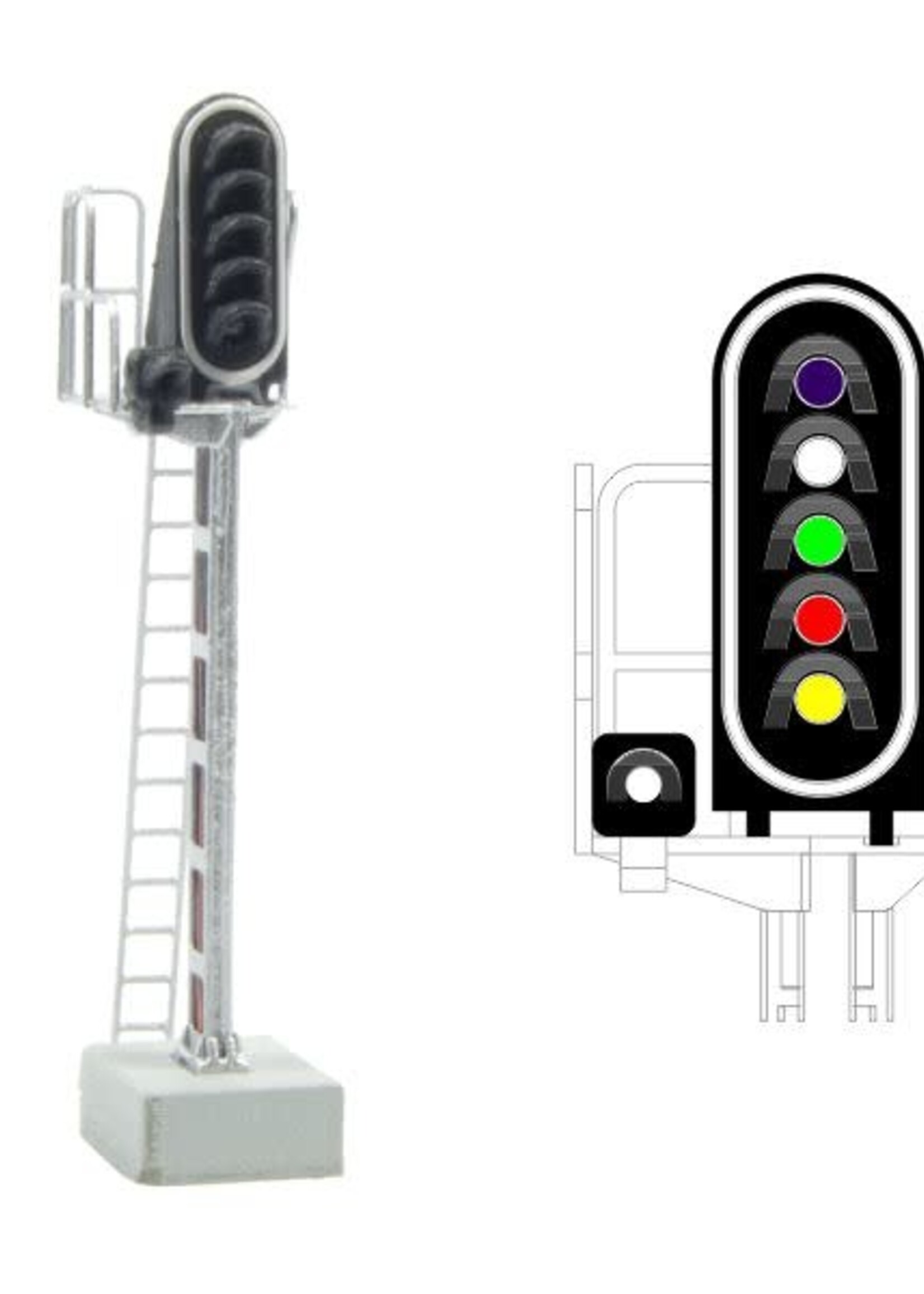 MAFEN MAFEN 413207 N SNCF - Hoofdsein met 6 LED's (paars/wit/groen/rood/geel/wit)