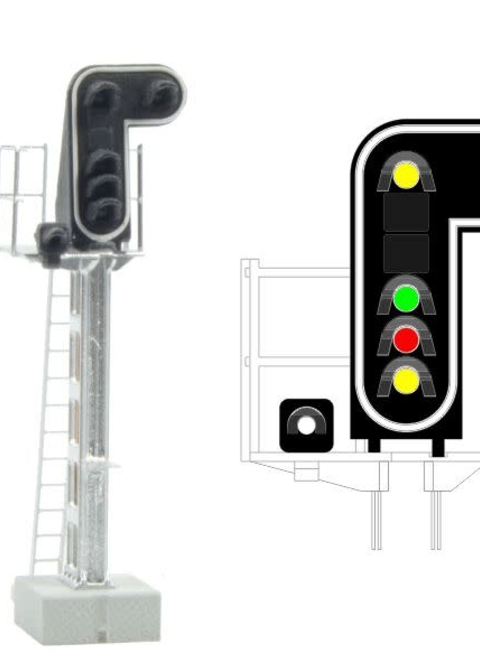 MAFEN MAFEN 413208 N SNCF - Hoofdsein met 5 LED's (dubbel geel/groen/rood/geel)