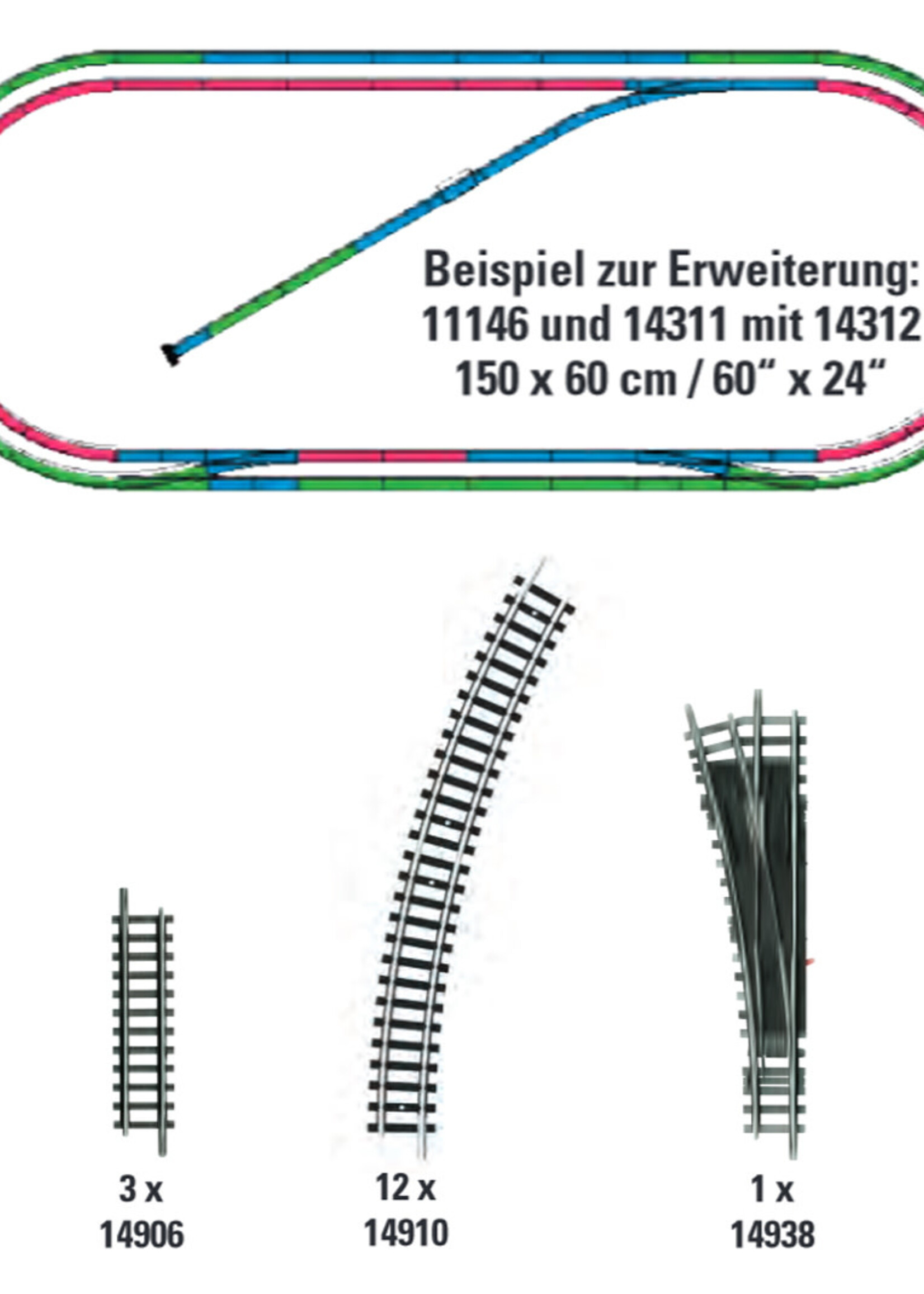 MINITRIX MINITRIX 14312 Spooruitbreidingsset H2