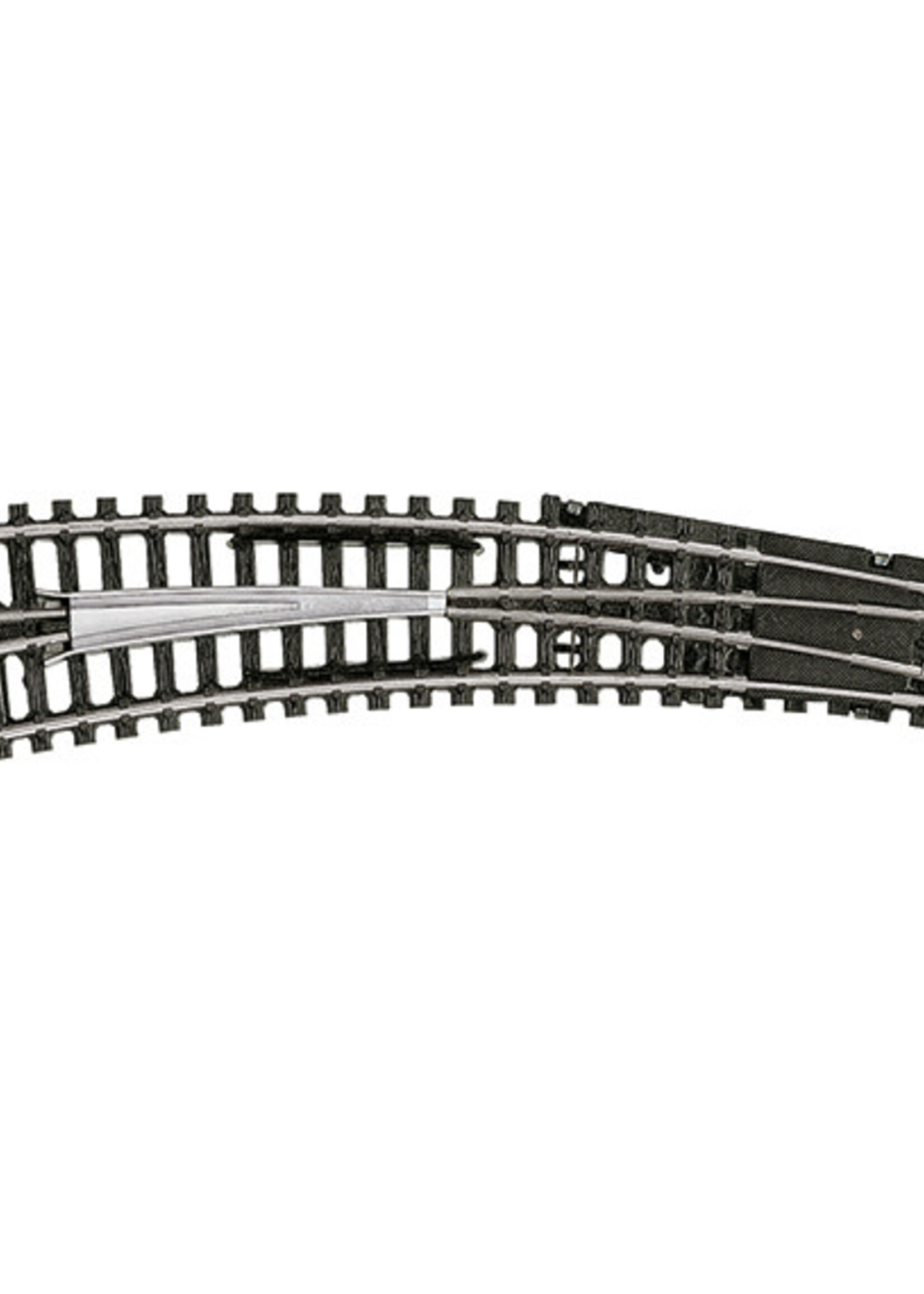 MINITRIX Curved turnout left R3 / R4 (manual operation) with polarized heart piece (14947)