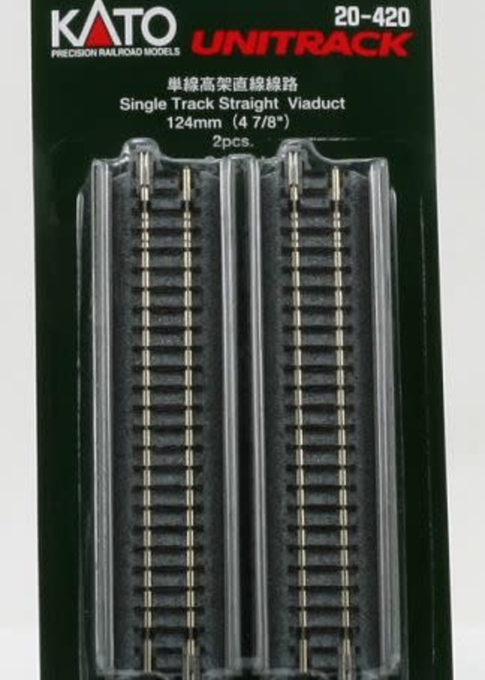 KATO KATO UNITRACK Viadukt 1-gleisig mit geradem Gleis 124 mm, 2 St. (7077002)
