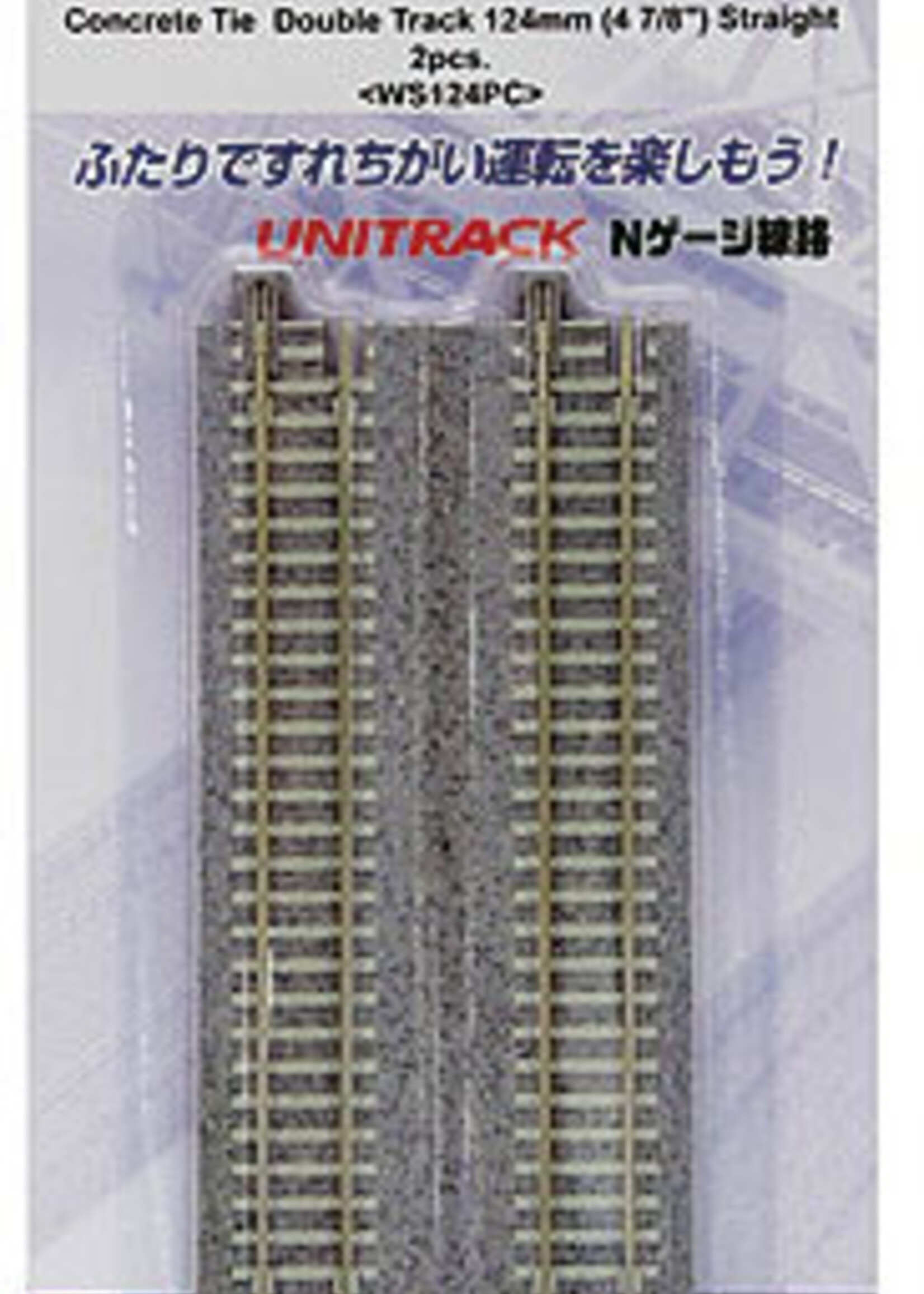 KATO KATO UNITRACK Doppelgleis Beton gerade 124mm 2 Stück im Blister (7078021)