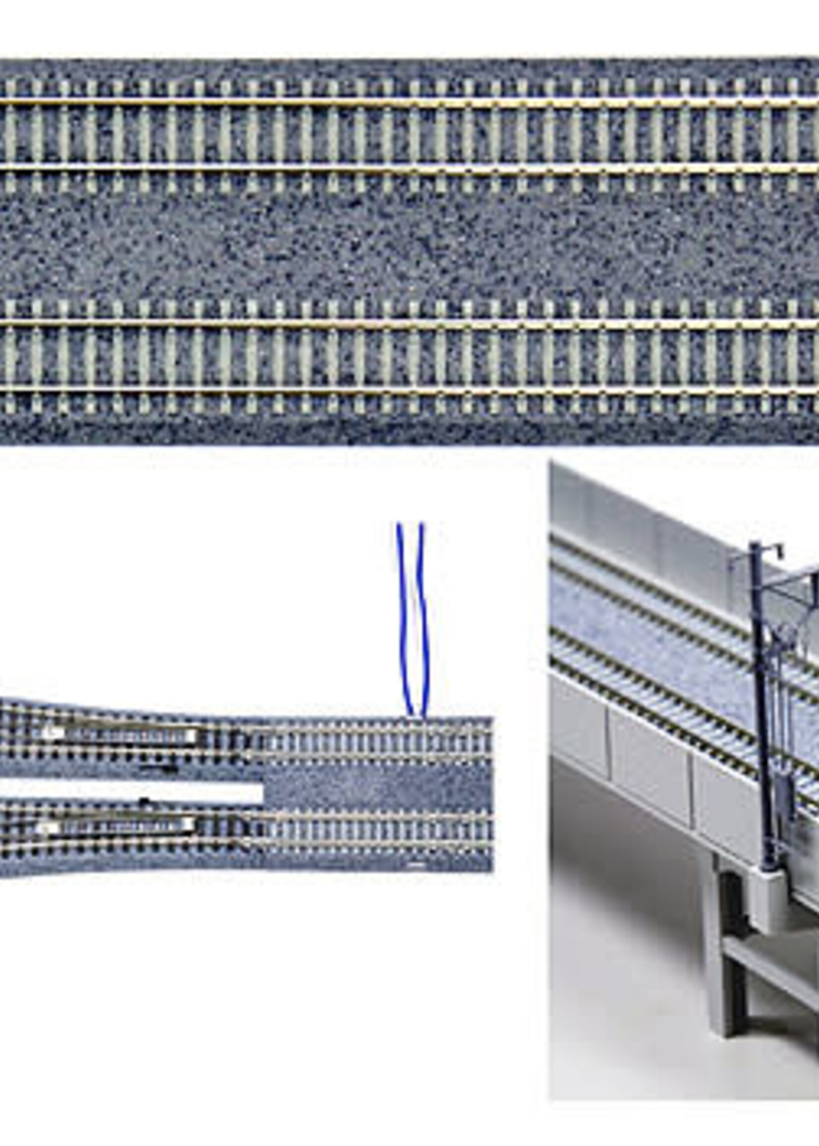 KATO KATO UNITRACK Doppelgleis Beton gerade 124mm 2 Stück im Blister (7078021)