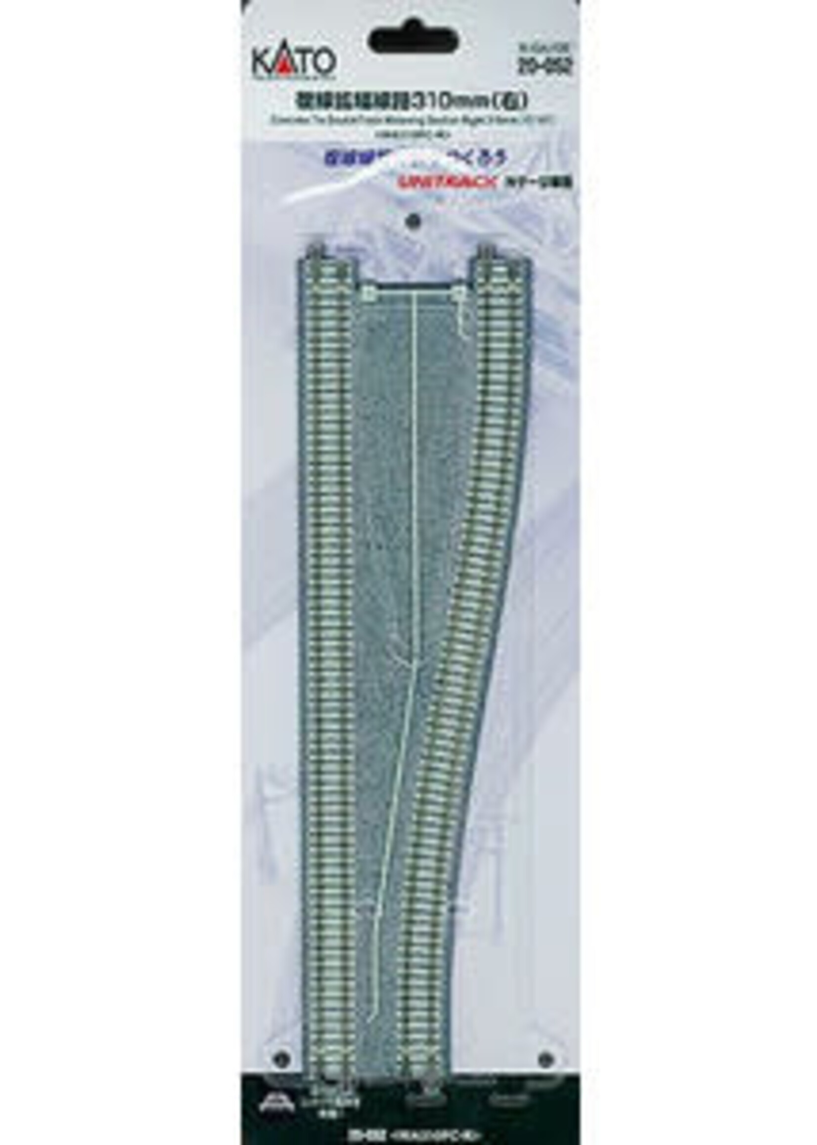 KATO KATO Bahnhofseinfahrt, rechts 310mm 2-gleisig mit Betonschwelle (7078027)