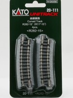 KATO KATO Gleis gebogen R 282-15° 4 Stück im Blister (7078102)