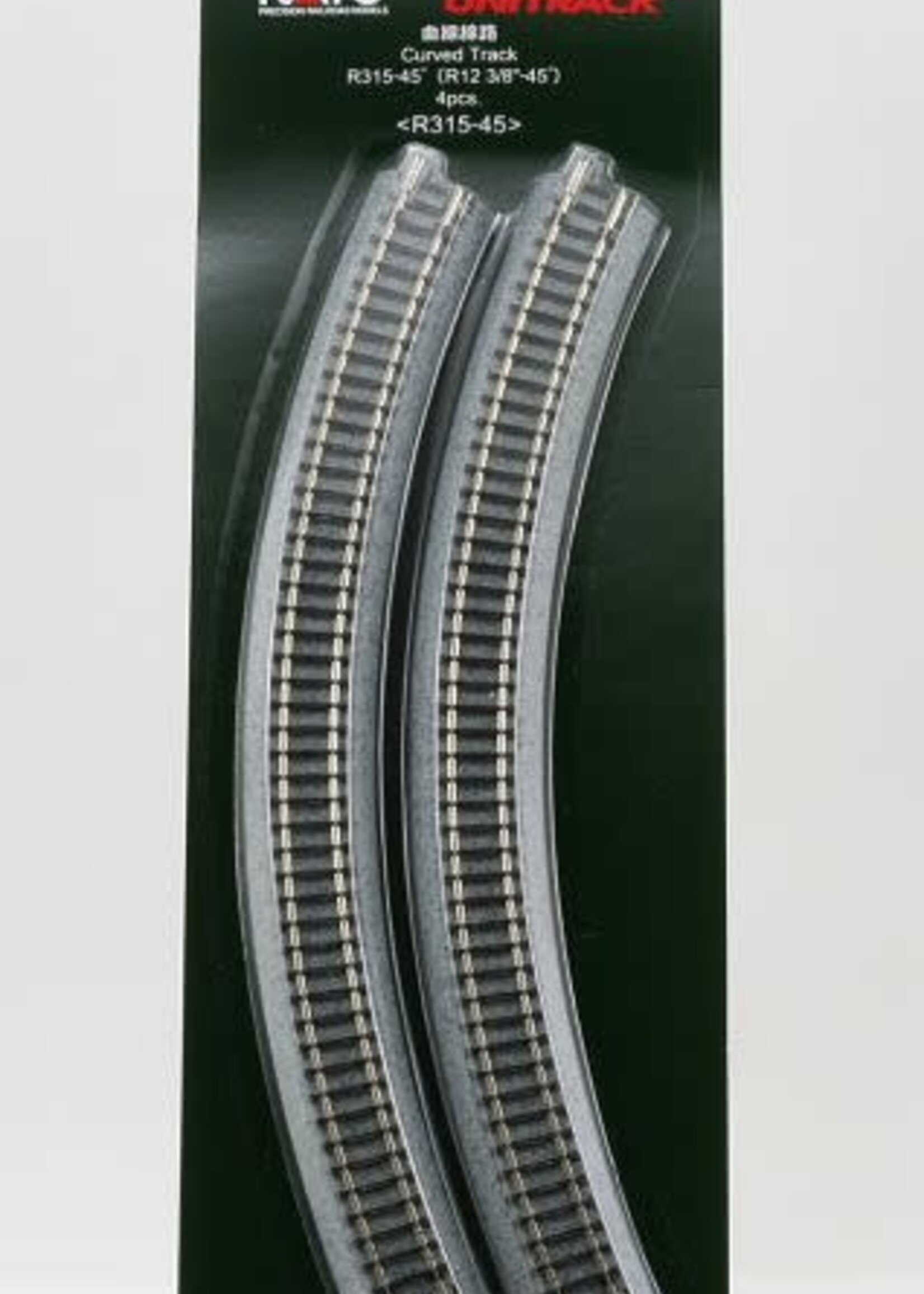 KATO KATO Gleis gebogen R 315-45° 4 Stück im Blister (7078103)