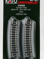 KATO KATO Gleis gebogen R 315-15° 4 Stück im Blister (7078104)