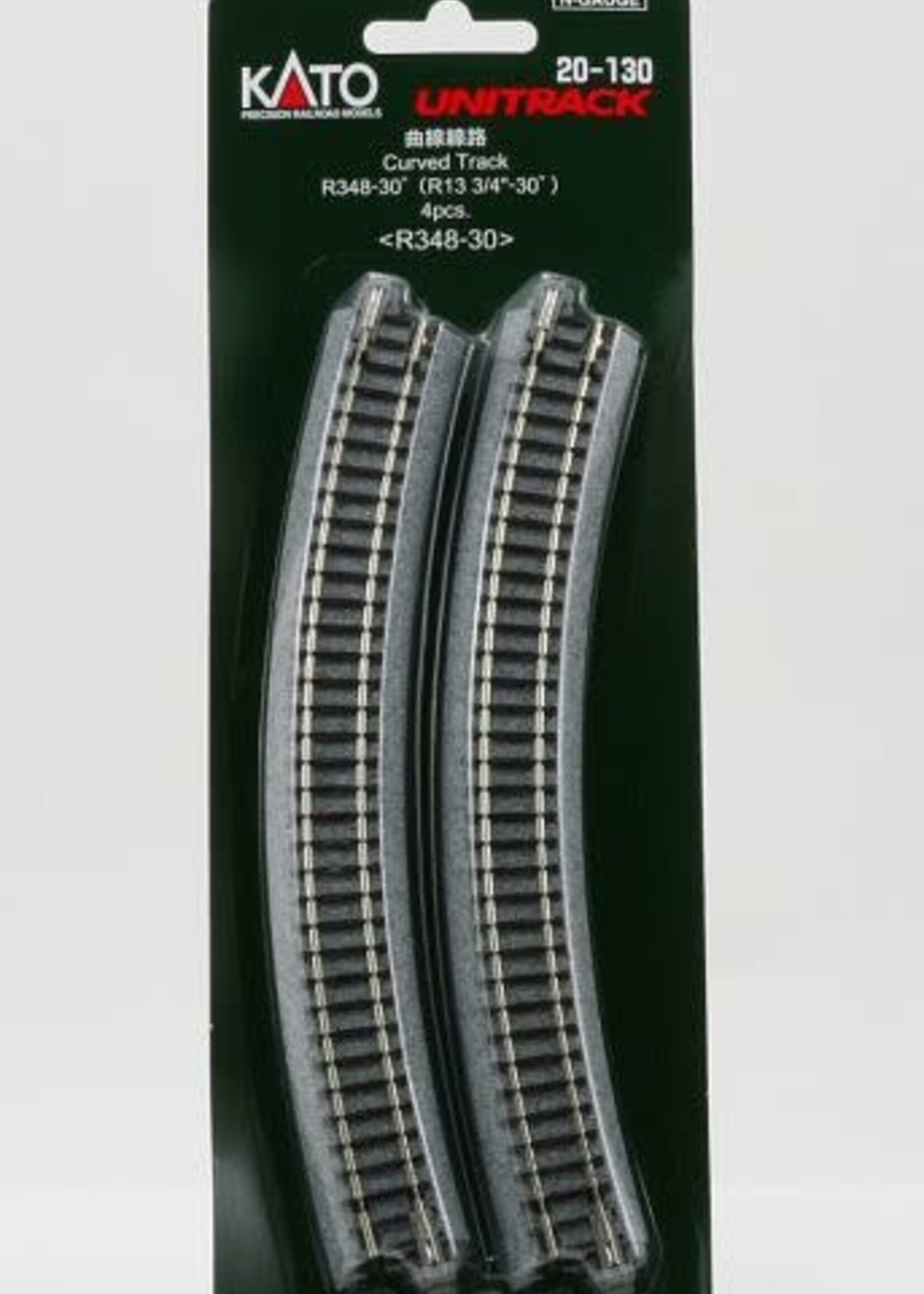 KATO KATO Gleis gebogen R 348-30° 4 Stück im Blister (7078105)