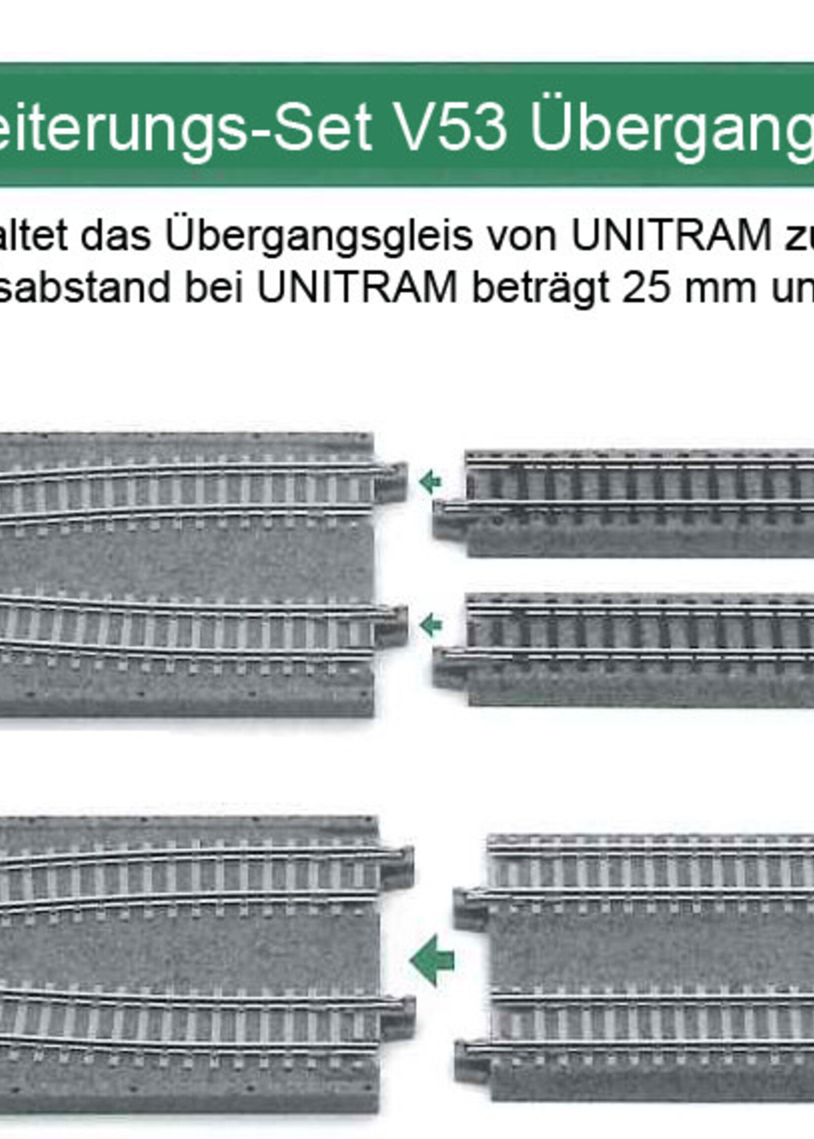 KATO KATO UNITRAM V53 Erweiterungs-Set Übergangs-Elemente zum Gleis (7078671)