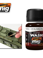AMMO MIG AMMO MIG 1005 WASH DARK BROWN FOR GREEN VEHICLES JAR 35 ML