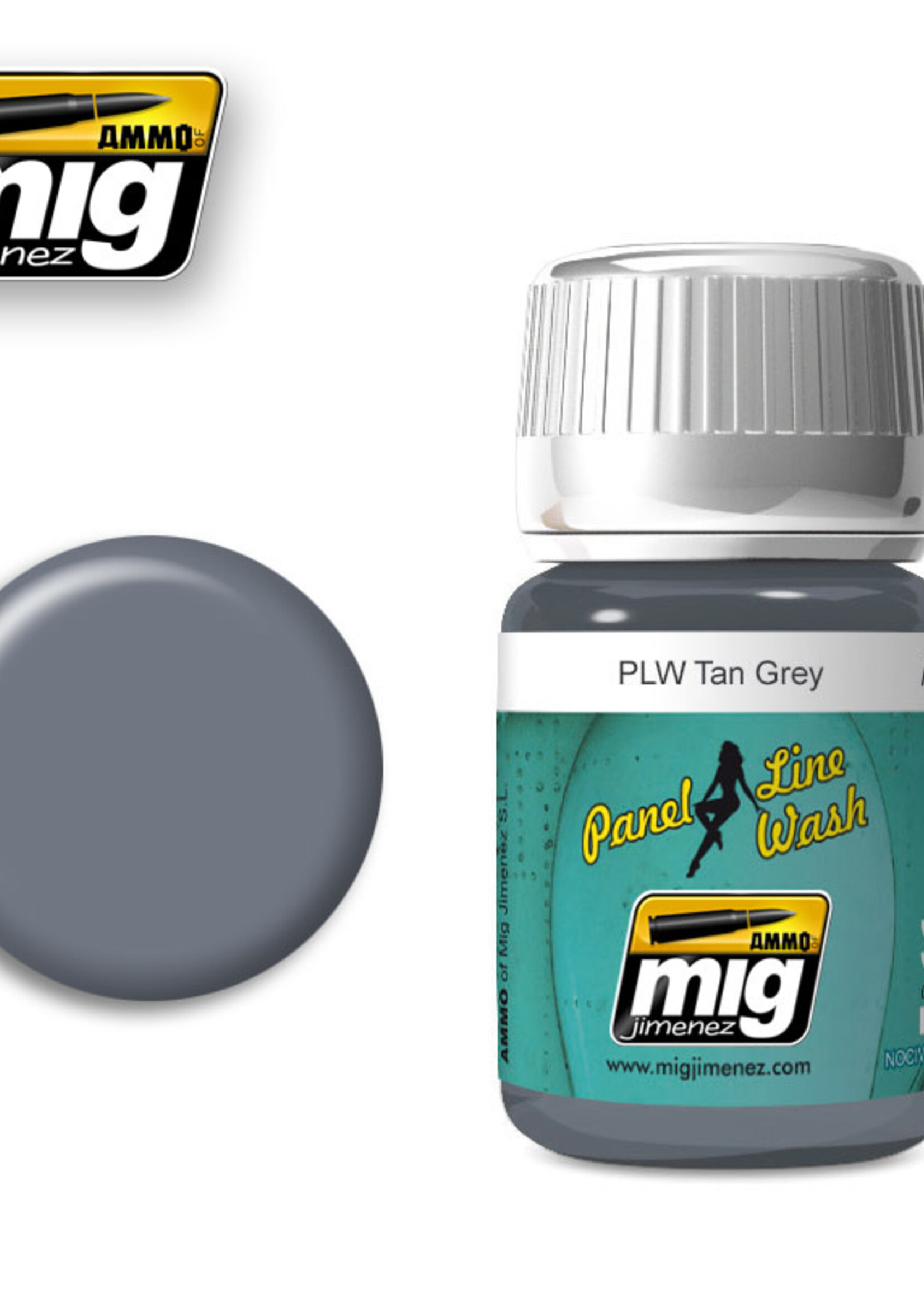 AMMO MIG AMMO MIG 1610 PANEL LINE WASH TAN GREY JAR 35 ML