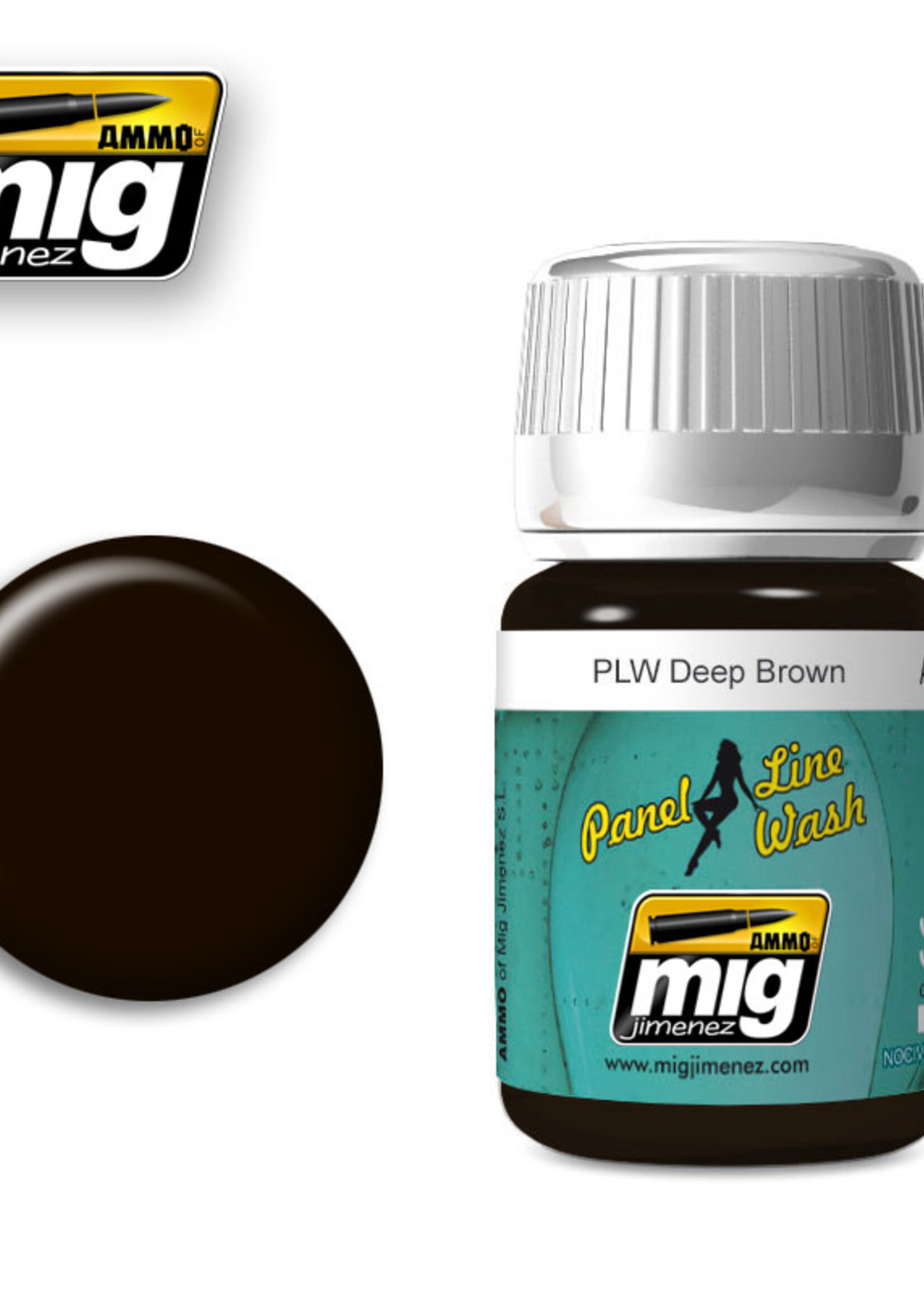 AMMO MIG AMMO MIG 1618 PANEL LINE WASH DEEP BROWN JAR 35 ML