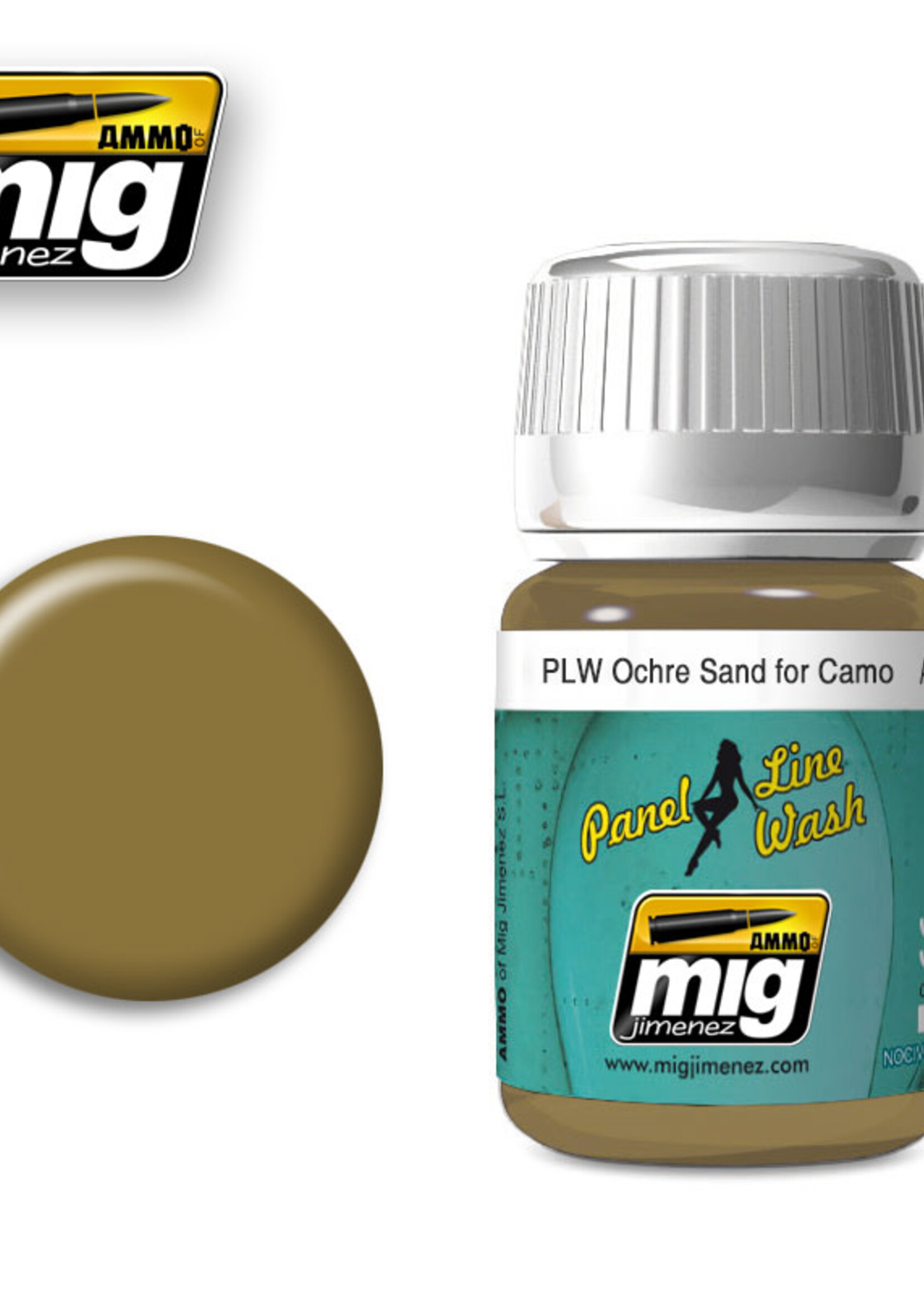 AMMO MIG AMMO MIG 1622 PANEL LINE WASH OCHRE FOR SAND CAMO JAR 35 ML