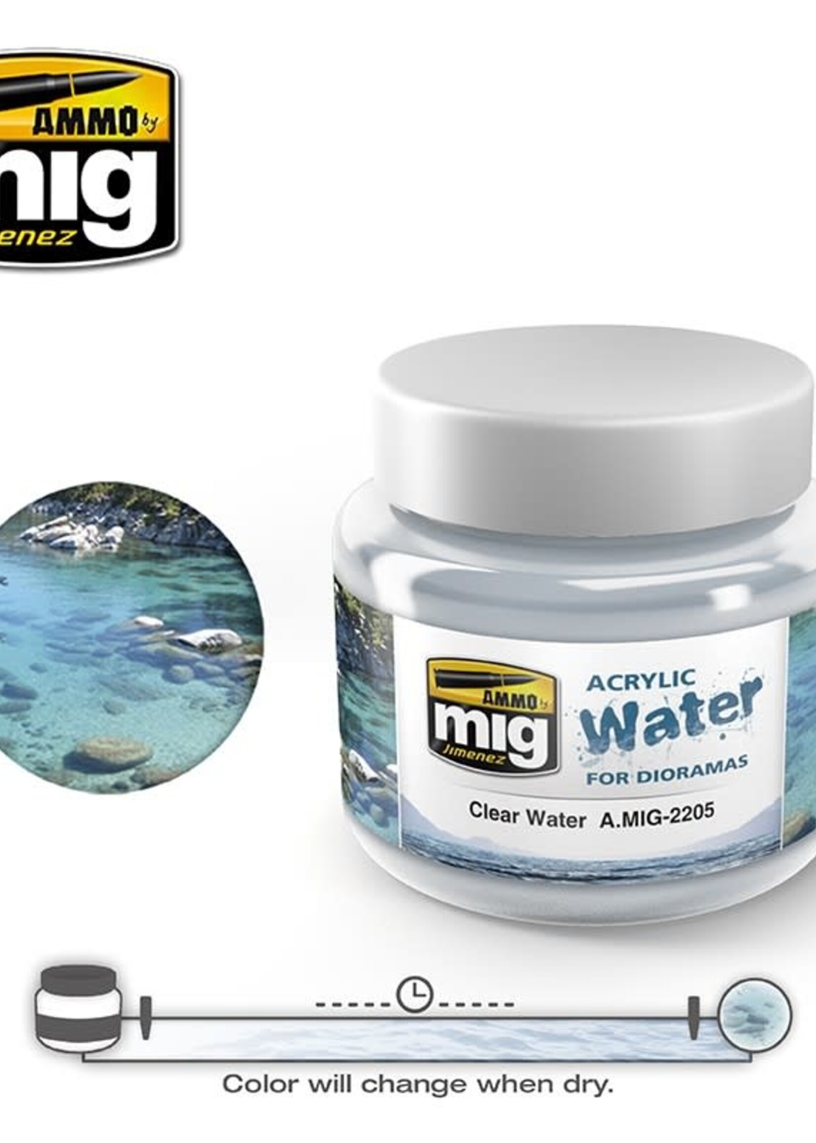 AMMO MIG AMMO MIG 2205 CLEAR WATER JAR 250 ML