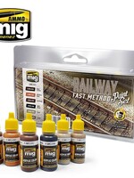 AMMO MIG AMMO MIG 7471 RAILWAY FAST METHOD PAINT SETÂ 6 JARS 17 ML