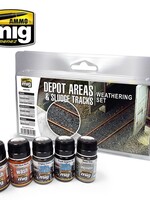 AMMO MIG AMMO MIG 7470 DEPOT AREAS SLUDGE TRACKS WEATHERING SET 5 JARS 35 ML