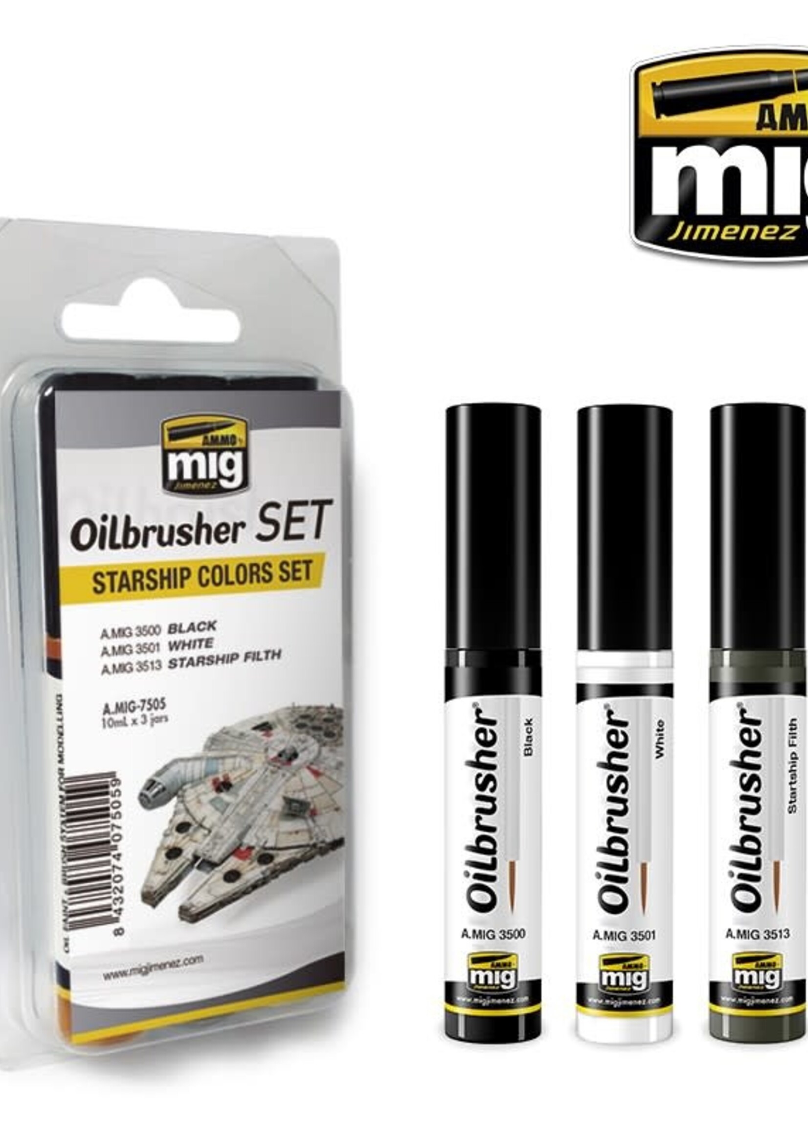 AMMO MIG AMMO MIG 7505 OILBRUSHER SET STARSHIP COLORS 3 JARS 35 ML