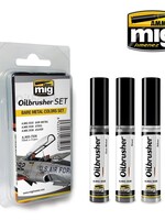 AMMO MIG AMMO MIG 7508 OILBRUSHER SET BARE METAL COLORS 3 JARS 35 ML