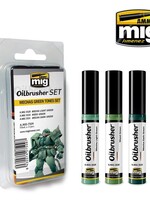 AMMO MIG AMMO MIG 7509 OILBRUSHER SET MECHAS GREEN TONES 3 JARS 35 ML