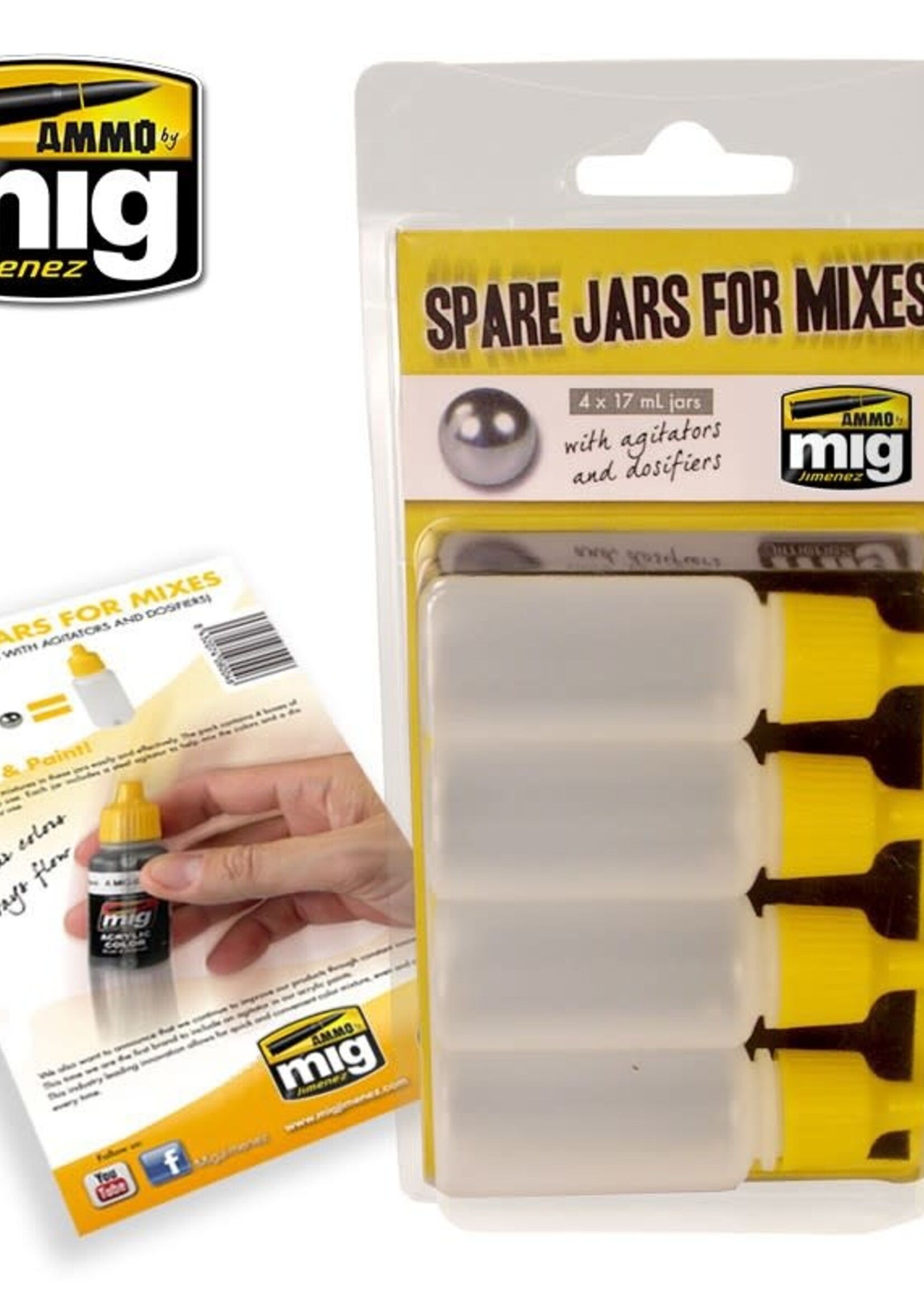 AMMO MIG AMMO MIG 8004 SPARE JARS FOR MIXES 4 X 17 ML