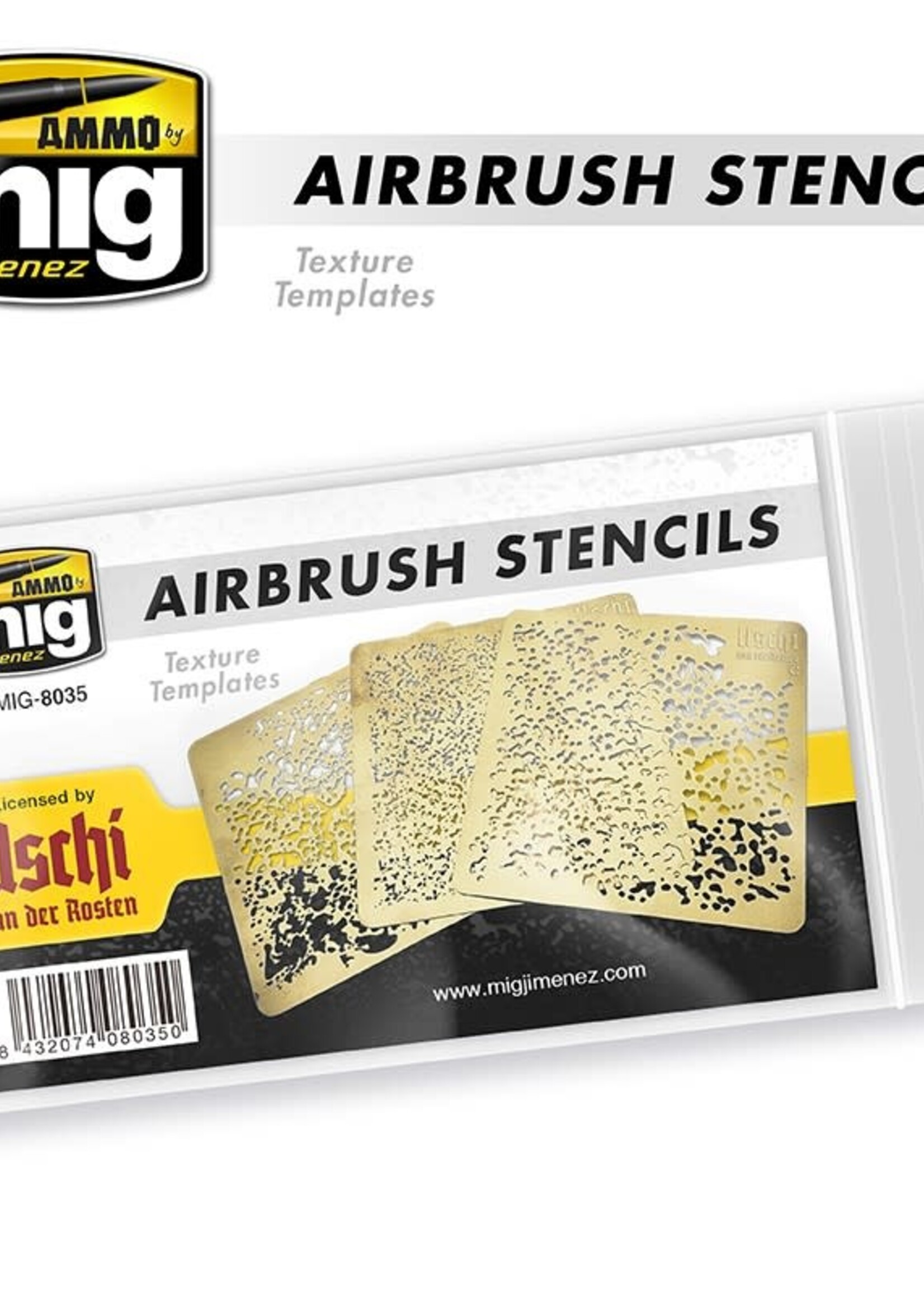 AMMO MIG AMMO MIG 8035 AIRBRUSH STENCILS 6X6CM / 2X2 INCHES