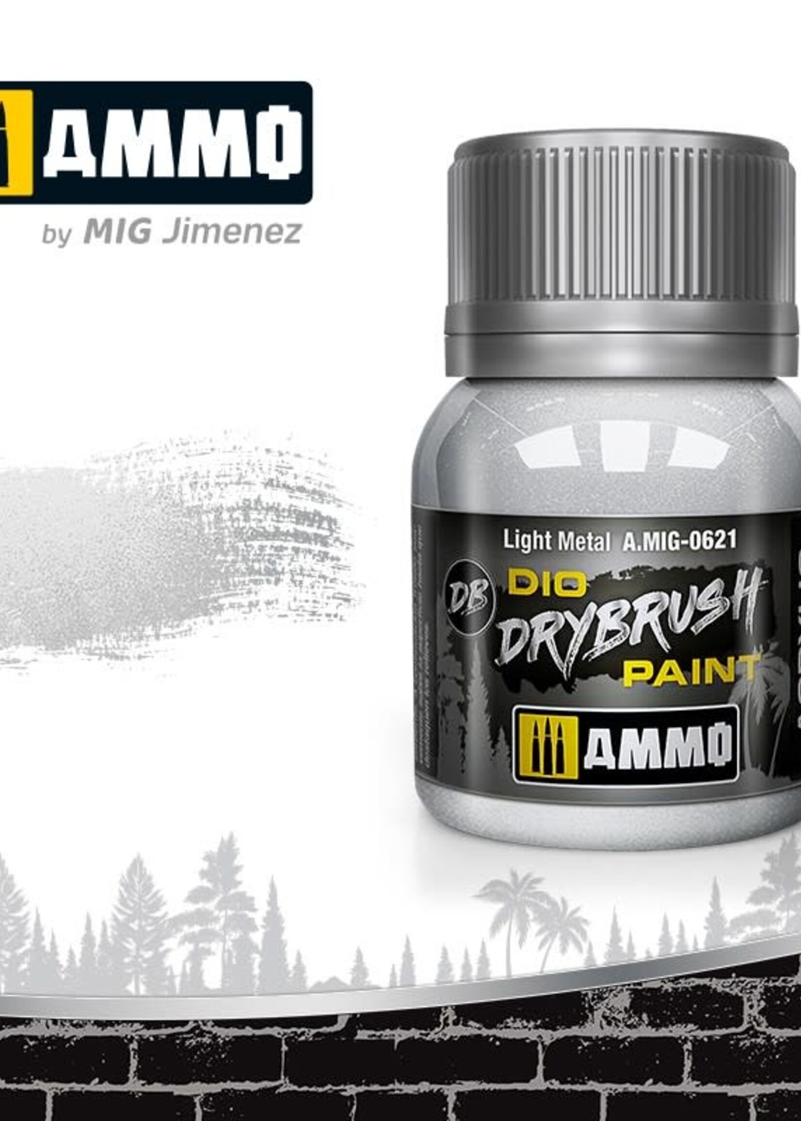 AMMO MIG AMMO MIG 0621 DRYBRUSH LIGHT METAL JAR 40ML